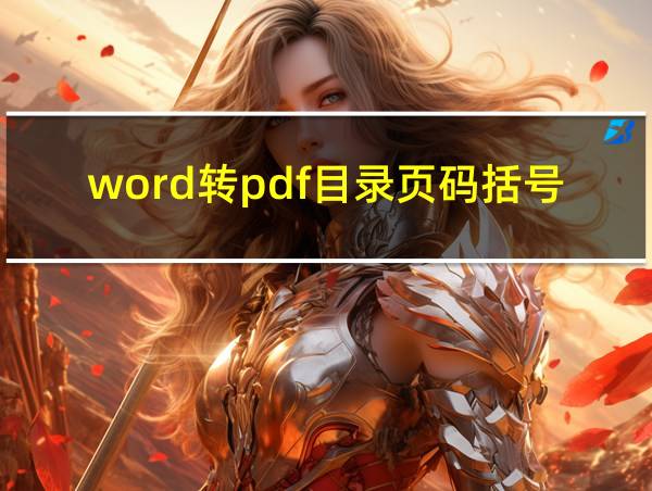 word转pdf目录页码括号消失的相关图片