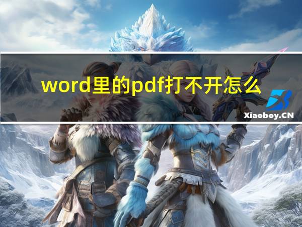 word里的pdf打不开怎么办的相关图片