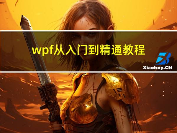 wpf从入门到精通教程的相关图片