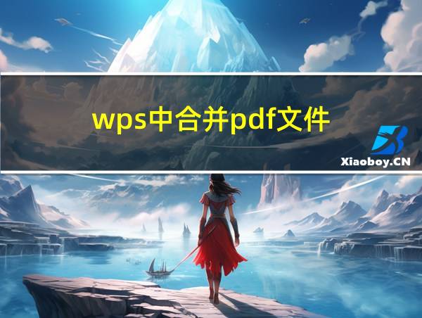 wps中合并pdf文件的相关图片