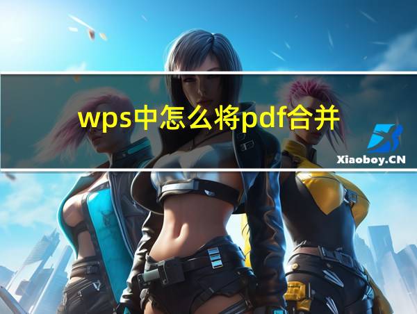 wps中怎么将pdf合并的相关图片