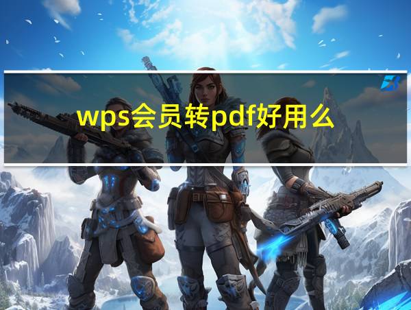 wps会员转pdf好用么的相关图片