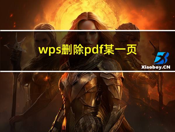 wps删除pdf某一页的相关图片