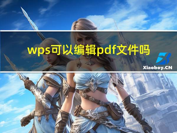 wps可以编辑pdf文件吗的相关图片