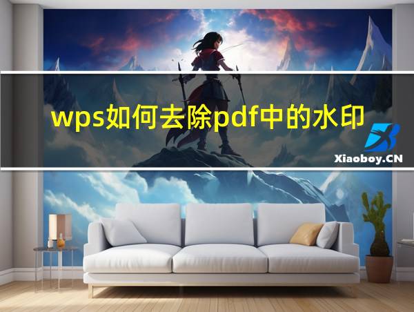 wps如何去除pdf中的水印的相关图片