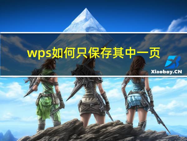 wps如何只保存其中一页的相关图片