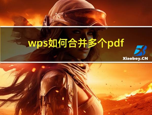 wps如何合并多个pdf的相关图片