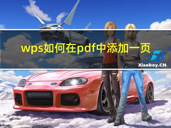 wps如何在pdf中添加一页pdf的相关图片