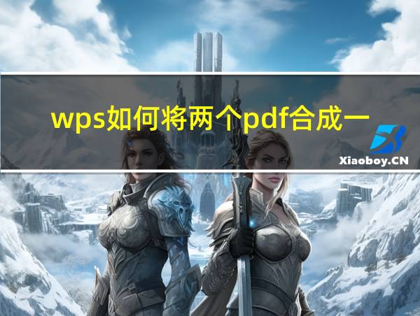 wps如何将两个pdf合成一个的相关图片