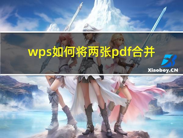 wps如何将两张pdf合并的相关图片