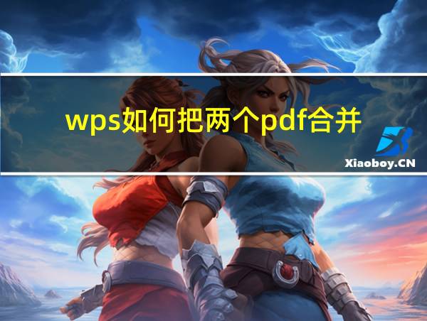 wps如何把两个pdf合并的相关图片