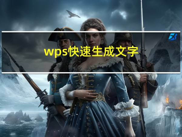 wps快速生成文字的相关图片