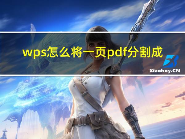 wps怎么将一页pdf分割成多页的相关图片