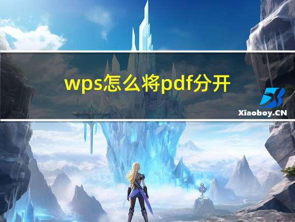 wps怎么将pdf分开的相关图片