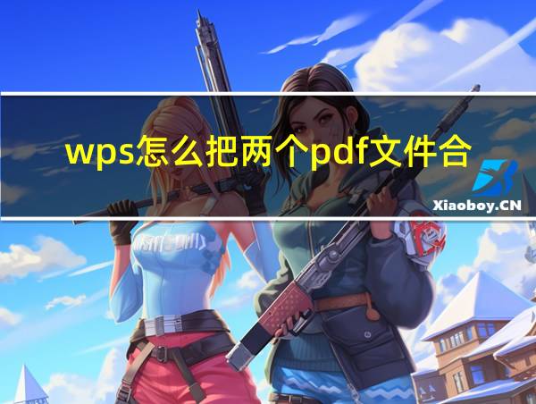 wps怎么把两个pdf文件合并到一起的相关图片