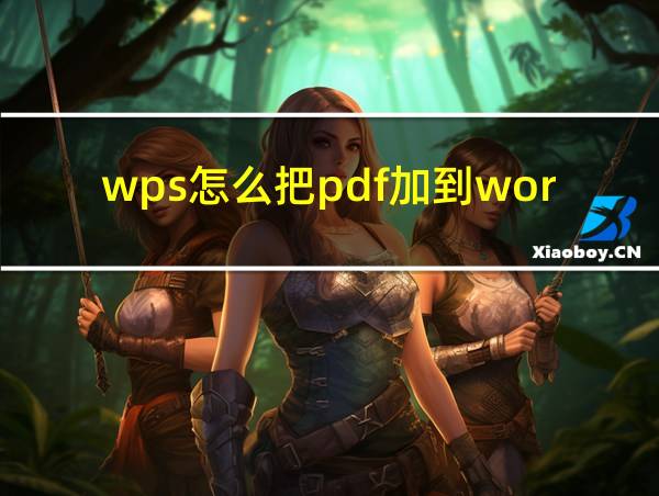 wps怎么把pdf加到word中的相关图片