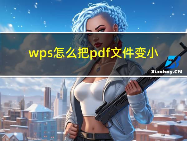 wps怎么把pdf文件变小的相关图片