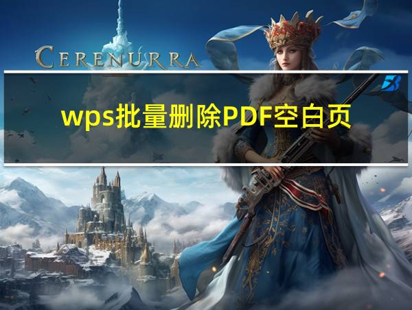 wps批量删除PDF空白页的相关图片