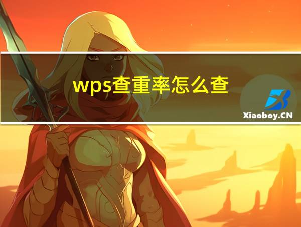 wps查重率怎么查的相关图片