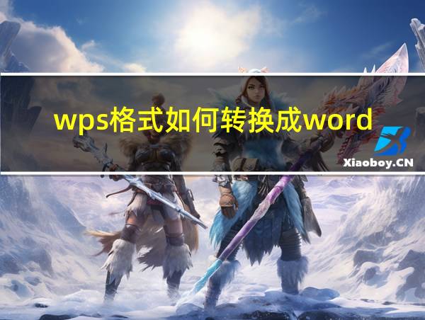 wps格式如何转换成word文档的相关图片