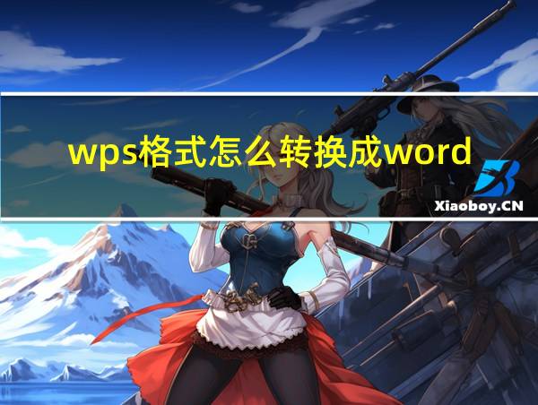 wps格式怎么转换成word格式的相关图片