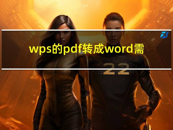 wps的pdf转成word需要什么会员的相关图片