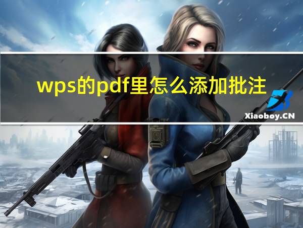 wps的pdf里怎么添加批注的相关图片