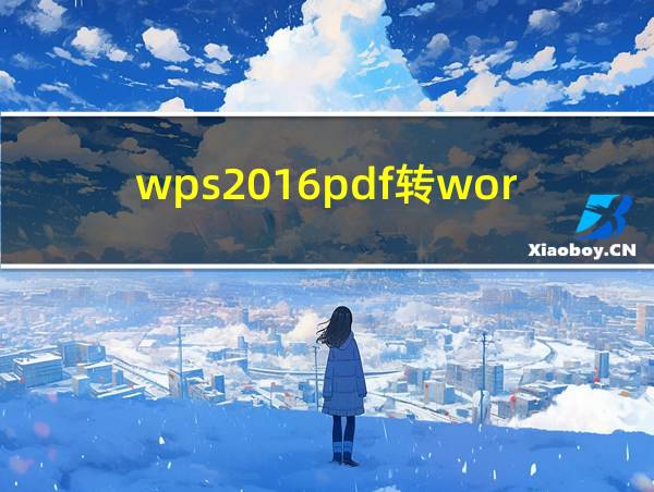 wps2016pdf转word的相关图片